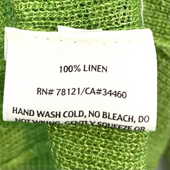 Eileen Fisher 100% Linen Semi Sheer St. Patrick's DAY Green Cardigan - Picture 4 of 10